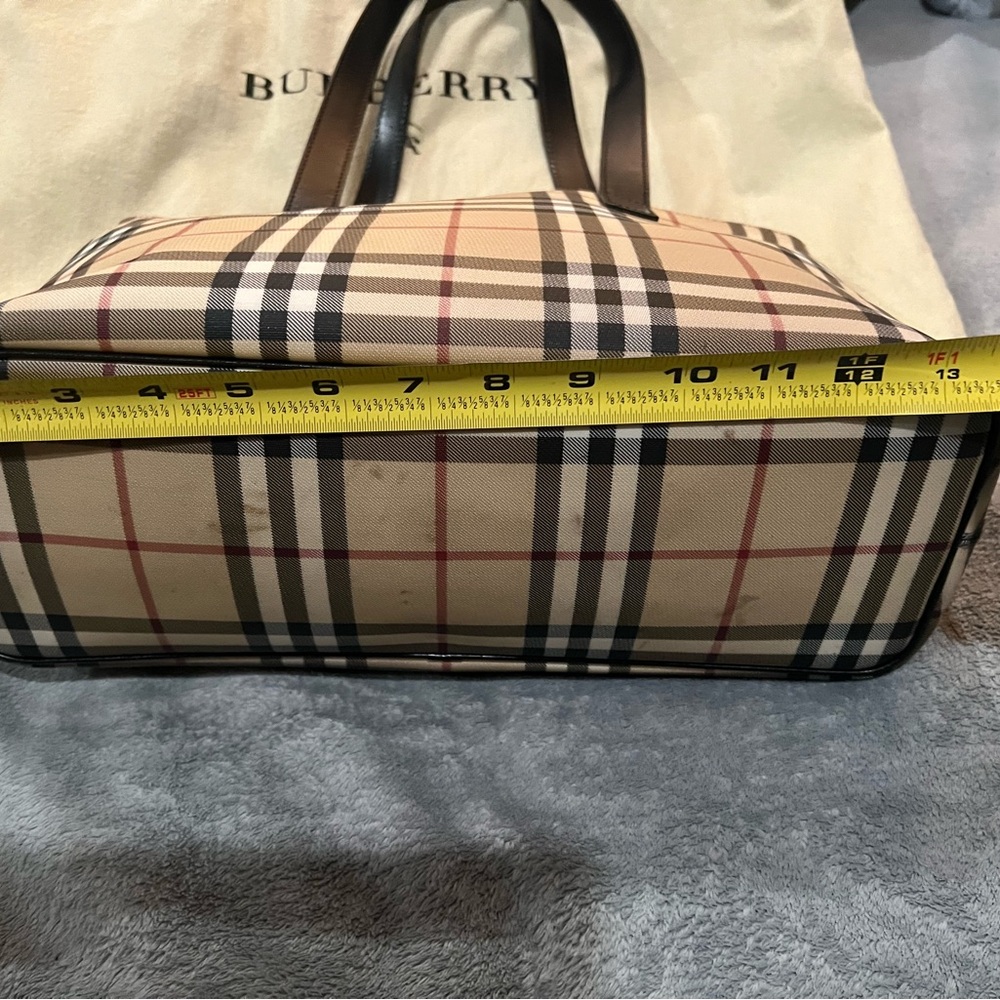 Burberry Tan and Black Plaid Tote - Picture 10 of 10